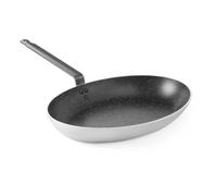 HENDI Sartén de freír pescado, oval, fondo de inducción, apto para todas las fuentes de calor y hornos hasta 260 °C, recubrimiento antiadherente, base 185 mm, 280x400x(h) 55 mm, aluminio