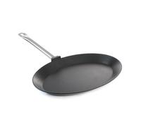 HENDI Sartén de freír pescado, oval, no apto para cocinas de inducción, apto para hornos hasta 250 °C, recubrimiento antiadherente, base diámetro 175 mm, acero inoxidable, aluminio fundido