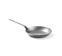 HENDI Sartén de freír tradicional, apta para todas las fuentes de calor, mango soldado, duradera, revestimiento antiadherente natural después de curarse, base: 18cm, ø240x(H) 45mm, acero al carbono
