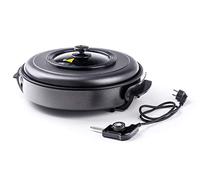HENDI Sartén eléctrica multiusos, paellera cazuela olla plancha, de fiestas, revestimiento antiadherente, termostato, con tapa, interior: ø40cm profundidad: 5cm, 230V, 1400W, ø500x(H)190mm, aluminio