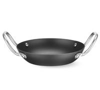 HENDI Sartén para servir, con dos asas, apta para inducción y horno hasta 250°C, fondo: ø125mm, fuente, plato, bandeja de servir, asar, sartén de cocina, 216x184x(H)65mm, acero al carbono