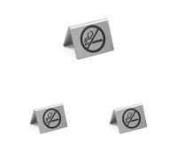 HENDI Señal de mesa No fumar - 50x35x(H)40 mm (Paquete de 3)