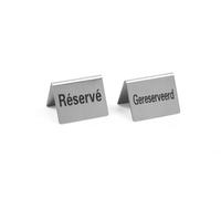 HENDI Señal de mesa Reservado - "Gereserveerd" / "Réservé" - 50x35x(H)40 mm