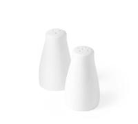 HENDI Set de Salero y Pimentero de Porcelana Blanca, Conjunto de 2 piezas, Utensilios de Cocina para Servir Sal y Pimienta, ⌀42x(H)80mm