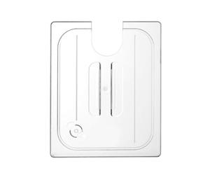 HENDI Tapa Gastronorm con hueco para el circulador sous-vide - GN 1/2 - Transparente - 265x325 mm