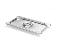 HENDI Tapa Gastronorm GN 1/3, Budget Line, para contenedores con asas retráctiles, con tirador central y recortes laterales, resistencia térmica -40 °C a 250 °C, 325x176mm, acero inoxidable