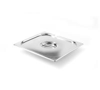 HENDI Tapa Gastronorm GN 2/3 con rebaje para cucharón, Kitchen Line, resistencia térmica -40 °C a 250 °C, 354x325mm, grosor 0,7mm, acero inoxidable