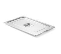 HENDI Tapa GN 1/1 para contenedor con asas retráctiles, con tirador central y recortes laterales, apilable, resistente -40° a 300°C, 530x325mm, acero inoxidable
