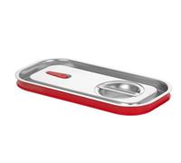 HENDI Tapa para recipientes GN 1/3, con borde de silicona y válvula de liberación de vacío, cierre hermético, resistente a temperaturas de -40° a 300°C, 325x176mm, acero inoxidable