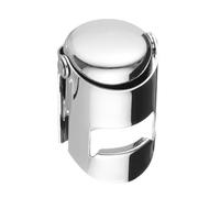 HENDI Tapón estanco con fijación metálica para botellas de vino y champán, tapón de cava, tope sellador para botellas de vino y champán, con cierre de silicona, 41x38x(H)60 mm, acero inoxidable