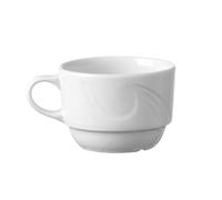 HENDI Taza de café, 170ml, con bordes reforzados, ø80mm, porcelana blanca