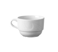 HENDI Taza de capuchino, 230ml, con bordes reforzados, ø85mm, porcelana blanca