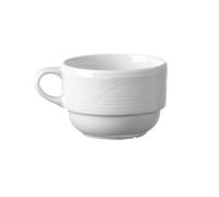 HENDI Taza de capuchino, 230ml, con bordes reforzados, ø87mm, porcelana blanca