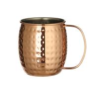 HENDI Taza para cóctel Moscow Mule, 500ml, jarra para cócteles, taza de acero inoxidable con recubrimiento de cobre, acabado pulido, copa con chapado en cobre para Mula de Moscú, ø97x(H)100mm
