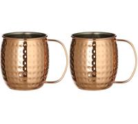HENDI Taza para cóctel Moscow Mule, 500ml, jarra para cócteles, taza de acero inoxidable con recubrimiento de cobre, acabado pulido, copa con chapado en cobre para Mula de Moscú, ø97x(H)100mm