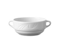 HENDI Tazón de sopa, taza, cuenco de caldo, 380ml, con bordes reforzados, ø120mm, porcelana blanca