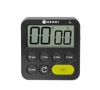 HENDI Temporizador de cocina digital de 100 minutos, función cuenta regresiva, progresiva, cronómetro, 3 modos de alarma, con soporte plegable, orificio e imán, 3xAAA, 82x20x(H)88mm, ABS