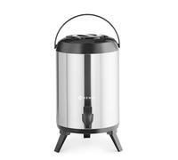 HENDI Termo dispensador de bebidas calientes y frías, portable, con grifo antigoteo, -10° a 100°C, dispensador de agua, dispensador isotérmico, 9L, ø226x(H)350mm, acero inoxidable, aislamiento PU