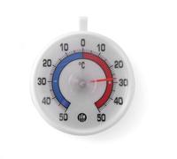 HENDI Termómetro para frigorífico, analógico, rango de temperatura -50 a 50°C, graduación de 1°C, con gancho, ⌀72x(H)21mm, poliestireno
