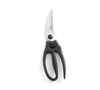 HENDI Tijeras para Aves de Acero Alto en Carbono, Tijeras de Cocina Multifunción 240mm, Hoja 115mm y Mango Ergonómico Softgrip de Polipropileno 125mm, Negro