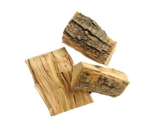 HENDI Trozos de madera para ahumar, cachos de madera aromática, para ahumar en caliente, para hornos de pizza, hornos de exterior, barbacoas, asadores, sobre el carbón,madera natural, olivo, 3kg