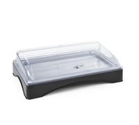 HENDI Vitrina expositora refrigerada, mostrador para Buffets, conjunto exhibidor climatizado con cubierta transparente, bloque refrigerante y bandeja GN 1/1, 555x357x(h)175 mm, ABS, PC, acero inox