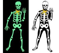 Hendpock Disfraz infantil esqueleto, disfraz de Halloween para niños, disfraz de esqueleto infantil Glow in the Dark Skeleton Disfraces de Halloween para niños y niñas Carnaval(L)