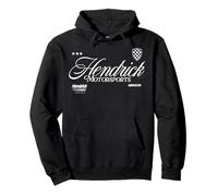 Hendrick Motorsports Classic Cursive Text & Checkered Shield Sudadera con Capucha
