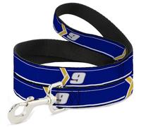 Hendrick Motorsports - Correa para Mascotas, Correa para Perro, Esquema de Coche HMS Azul, Amarillo y Blanco, 6 pies de Largo 1.5 Pulgadas de Ancho
