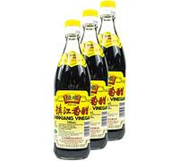 Heng Shun - Juego de 3 vinagres originales de Chinkiang Vinegar, vinagre negro, vinagre de arroz, 550 ml, de China