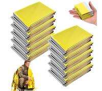 HENGBIRD 10 Mantas de Rescate, Color Dorado y Plateado, 210 x 130 cm Manta termica Supervivencia, Mantas termicas Supervivencia, lámina de Rescate,Manta termica, Supervivencia, Senderismo, Camping