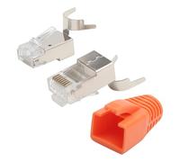 HENGBIRD 10 Uds Conectores RJ45 CAT 7 CAT 6A 10Gbps, Blindados con Diseño Pass-Through, Chapado en Oro 50μ para AWG23, Conectores de Red para Instalación LAN POE Doméstica y Profesional