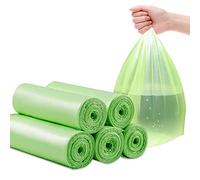 HENGBIRD 100 bolsas de basura orgánicas profesionales, resistentes al desgarro, 50 x 60 cm, 5 rollos, color antracita, para cocina, alimentos, 100 % biodegradables, bolsas de almidón de maíz