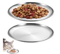 HENGBIRD 2 cuencos planos para gatos, de acero inoxidable, 14 cm, a prueba de caídas para perros pequeños y gatos