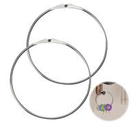 HENGBIRD 2 Piezas Anillaspara Llaveros,Anillo Versátil de Liberación Rápida,Anillo de Encuadernación de Metal,Anillos Metálicos Grandes para Llaves Álbum de Recortes Bolsa Ropa Cortina de Ducha 150mm