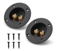 HENGBIRD 2 Piezas Negro Altavoz Estéreode 2 Vías Caja de Altavoz Terminal Altavoz Caja Terminal Enlace Poste Redondo Primavera Copa Conectores Subwoofer Enchufes