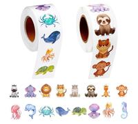 HENGBIRD 2 piezas sticker rollos pegatinas infantiles animales del mar sticker niños Pegatinas animales Rollo pegatinas Para la decoración del regalo pegatinas decoraciones del etiquetas selladas