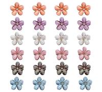 HENGBIRD 24 horquillas para el pelo de diamantes pequeños, con flores, para el pelo, para mujeres, niñas, fotos, uso diario, fiestas, cumpleaños, bodas (6 colores)