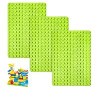HENGBIRD 3 Placas de Construcción Grandes Compatibles con Bloques, 25,5 x 19 cm, Base Verde Clásica para Niños Pequeños, Niñas y Niños