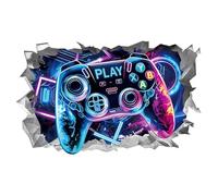 HENGBIRD 3d calcomanía de pared gamer decoracion, vinilos de pared decorativos, Gamepad Graffiti Controlador Póster, autoadhesivo decoración de la pared para el dormitorio sala juegos (60x40CM)