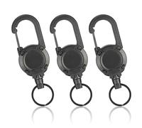 HENGBIRD 3pcs Llavero RetráCtil, RetráCtil con MosquetóN Clip MosquetóN de Carrete Credencial RetráCtiles Carrete de Insignia RetráCtil MosquetóN de Carrete Para Oficina Autobús Llavero Retractil