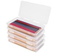 HENGBIRD 4 Pieza Organizador Rotuladores Apilables Organizador Lapices Y Ceras con Tapa A Presión para Suministros de Oficina, Manualidades, Piezas, Escuela