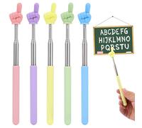 HENGBIRD 5 unidades de puntero extensible, puntero de dedo de acero inoxidable, puntero retráctil para aula, mini lápiz educativo de mano, puntero extensible para aula, interacción personal