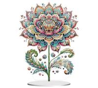 HENGBIRD 5D Pintura de Diamantes Decoración de Mesa Pantalla de Flores, Juego de Pintura de Diamantes, Arreglo de Pétalos de Rosas Decoración de Pintura de Diamantes para el Hogar Oficina Escritorio