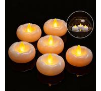 HENGBIRD 6 velas LED flotantes, velas de té de 5,5 cm, resistentes al agua, funciona con pilas, sin llama, velas flotantes para centro de boda, baño, piscina, fuente