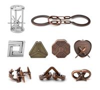 HENGBIRD 9 Piezas Rompecabezas Metal, Juegos de Ingenio Metal Puzzle, Juegos Logica Inteligencia Educativos IQ Puzzle Juguetes Metalicos Rompecabezas Regalo para Adultos Adolescentes