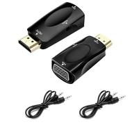 HENGBIRD Adaptador HDMI a VGA 2 Piezas con Cable de Audio - Convertidor HDMI VGA Full HD 1080P con Jack 3.5mm, Compatible con PC, Portátil, Monitor, Proyector, PS4, MacBook, Xbox, TV Box