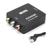HENGBIRD Adaptador RCA a HDMI Convertidor AV a HDMI 1080P RCA Compuesto CVBS Convertidor Audio vídeo para Soporte PAL/NTSC con Cable Carga USB para PC portátil Xbox TV VHS VCR/DVD Proyector