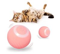 HENGBIRD Bola de Gato, Pelota Interactiva para Gatos Rotación Automática de 360 Grados, Power Ball 2.0 Gatos, Carga USB Juguete Gato Interactivo para Mascotas con Luz para Ejercicio Gatos(Rosado)