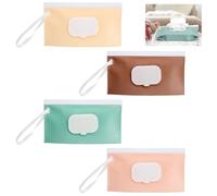 HENGBIRD Caja Toallitas Bebé 4 Colores, Reutilizable Hermética Sin BPA Ecológica Bolsa Toallitas Húmedas Portátil Caja para Toallitas Húmedas Diseño, Minimalista y Duradero para Hogar Viaje y Coche